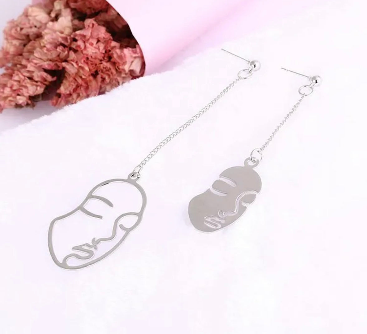 Long Face Alloy Earrings